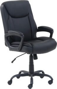AmazonBasics Mid-Back Office Chair black leather