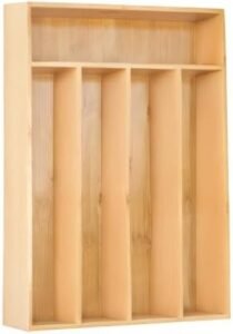 Besilord Bamboo Organizer filled with flatware