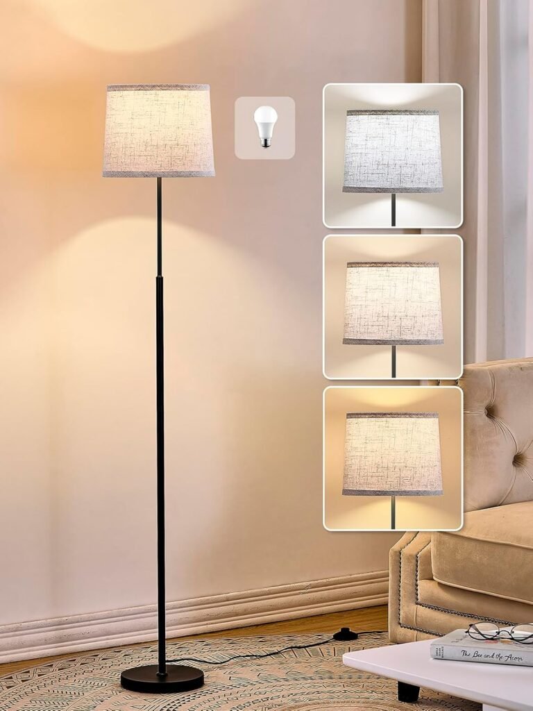 Hikczc 60 inch Modern LED Floor Lamp in living room