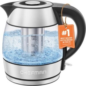 Chefman Electric Kettle with Infuser boiling water