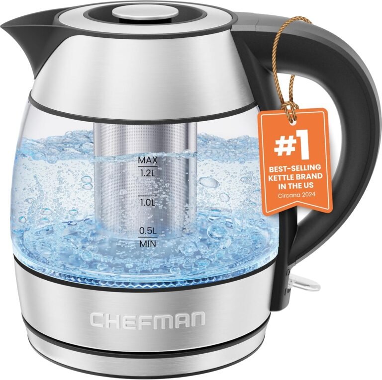 Chefman Electric Kettle with Infuser boiling water